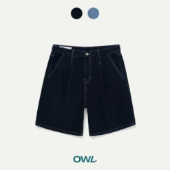 Quần short jean Owlbrand Wide Pleated