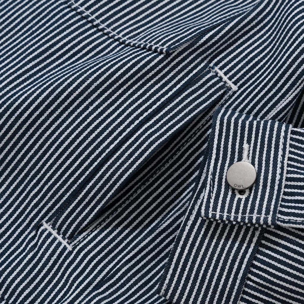 Áo khoác jean Owlbrand Pleat Striped - Ảnh 8