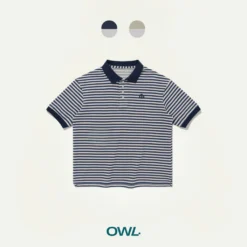 Áo polo boxy Owlbrand Striped