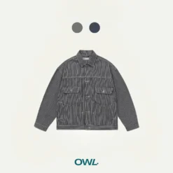 Áo khoác jean Owlbrand Pleat Striped